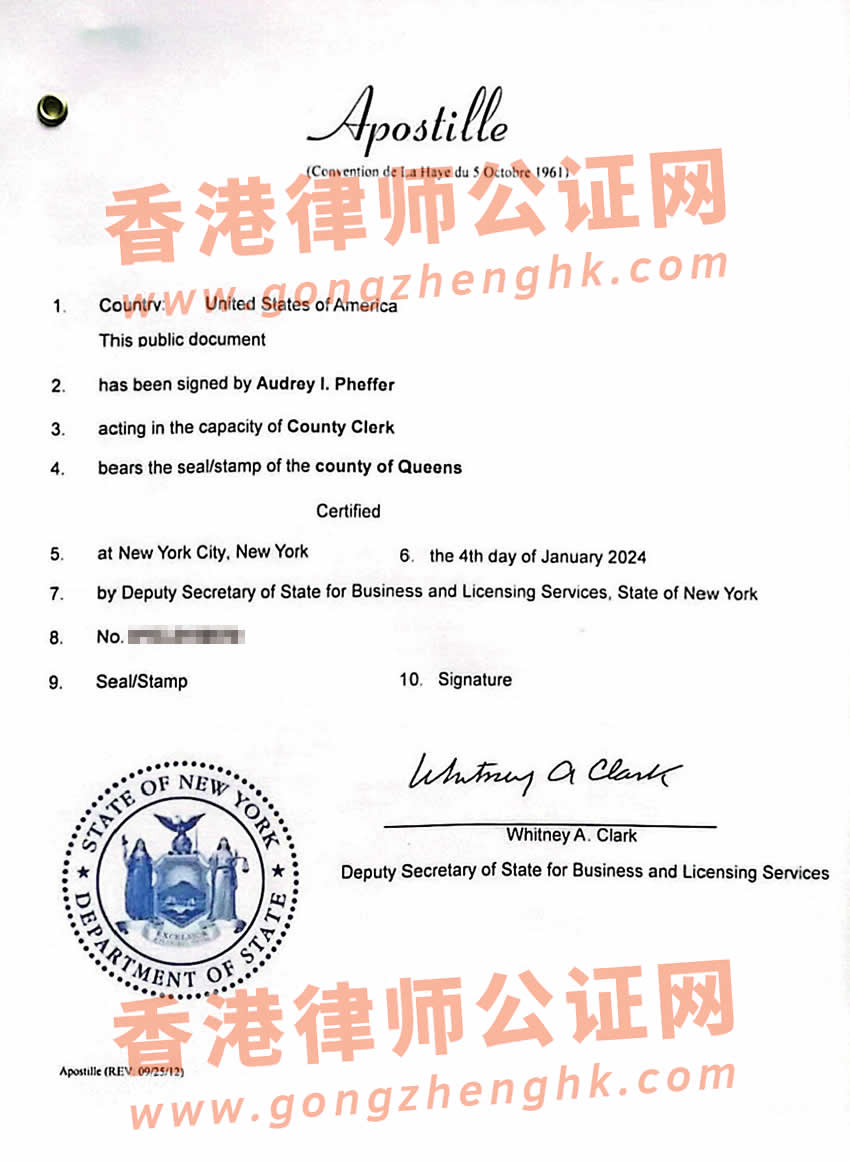 美國結(jié)婚證辦理海牙認證所的樣本